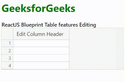 React.js Blueprint Table 特性 编辑