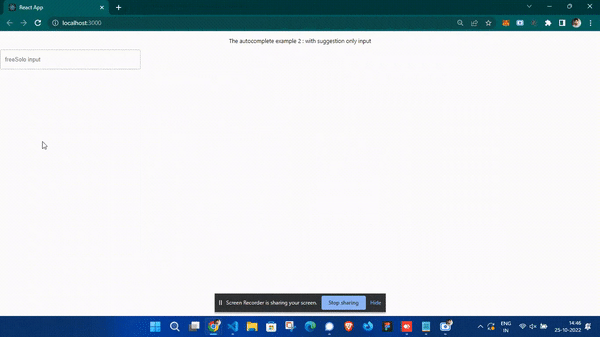 React MUI Autocomplete Input React MUI Autocomplete Input