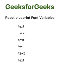 React.js蓝图变量 字体变量