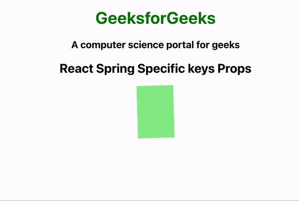 React Spring特定键属性