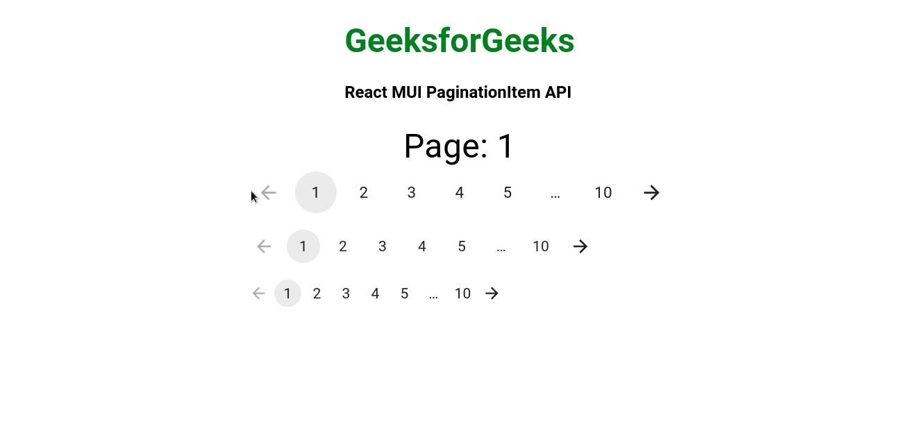 React MUI 分页项 API