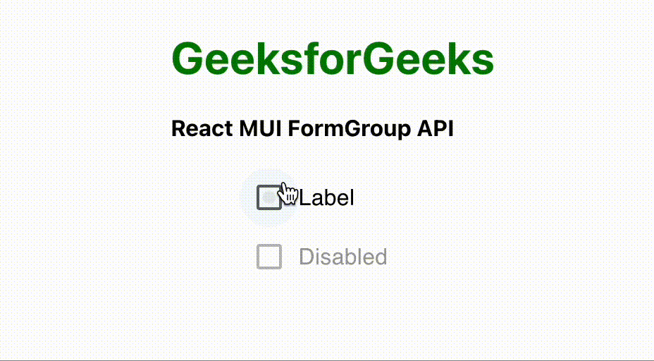 React MUI FormGroup API
