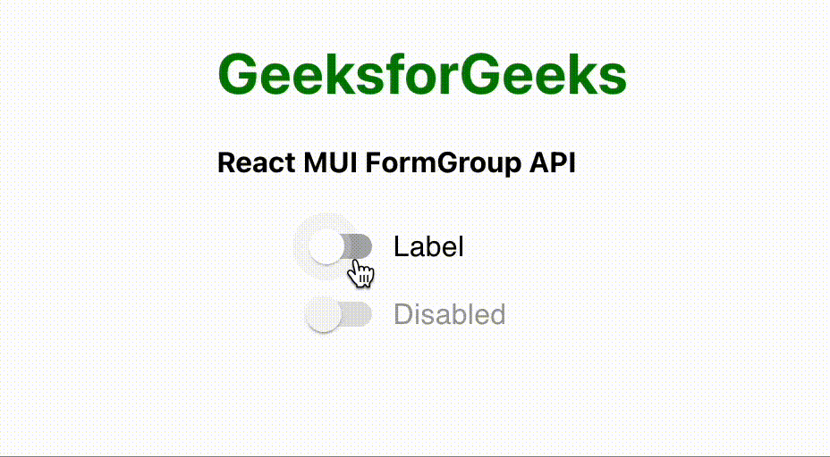 React MUI FormGroup API