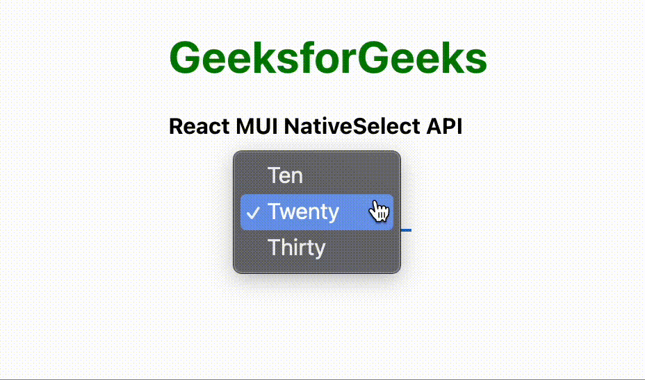 React MUI NativeSelect API