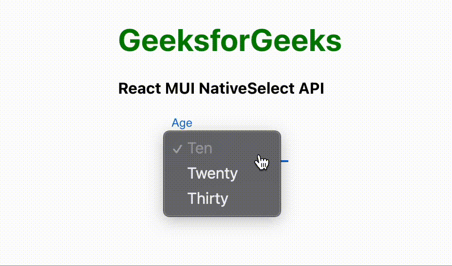 React MUI NativeSelect API