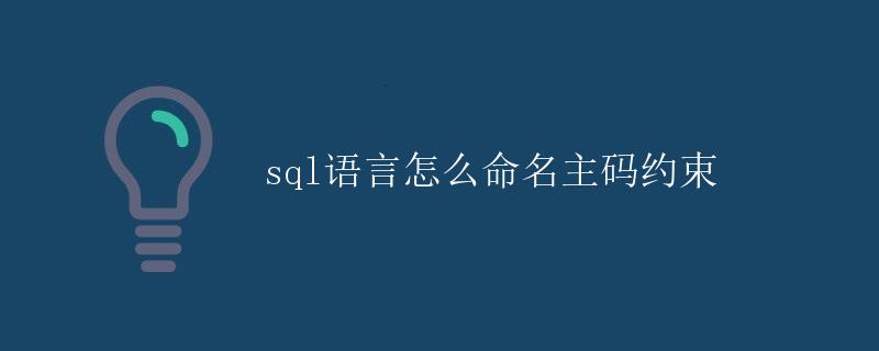 SQL语言如何命名主码约束