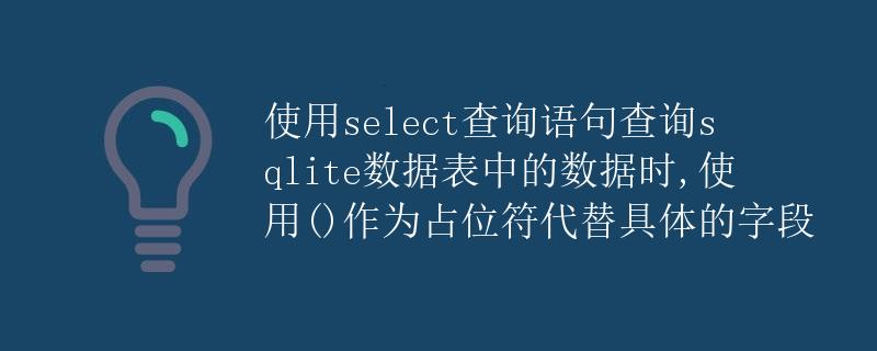 使用select查询语句查询SQLite数据表中的数据时，使用()作为占位符代替具体的字段