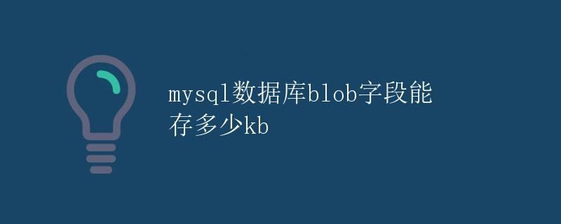 MySQL数据库blob字段能存多少KB