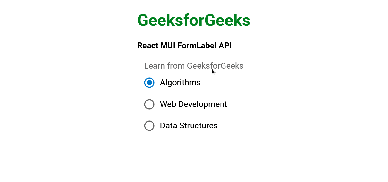 React MUI FormLabel API