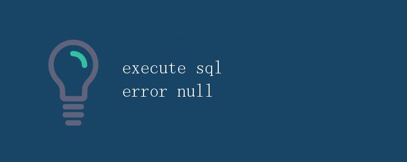 execute sql error null