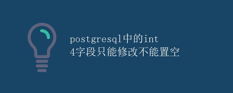 PostgreSQL中的int4字段只能修改不能置空