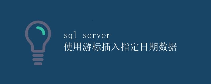 SQL Server 使用游标插入指定日期数据