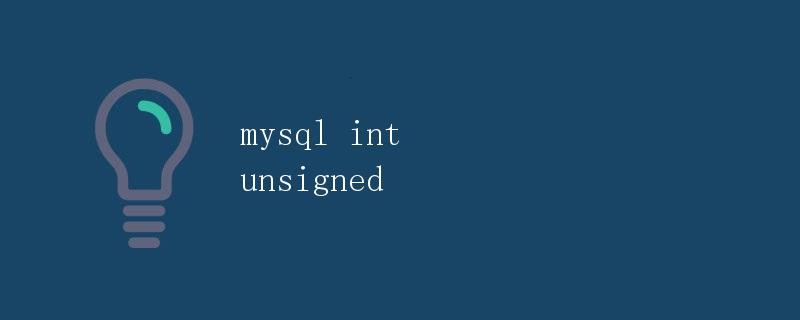 MySQL中的int unsigned详解
