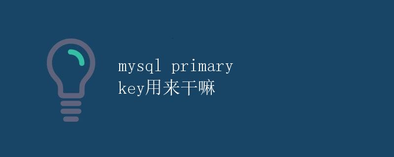 mysql primary key用来干嘛