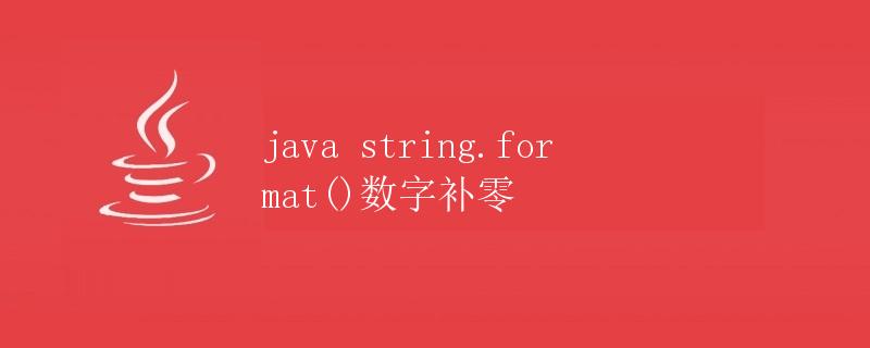 Java String.format()数字补零