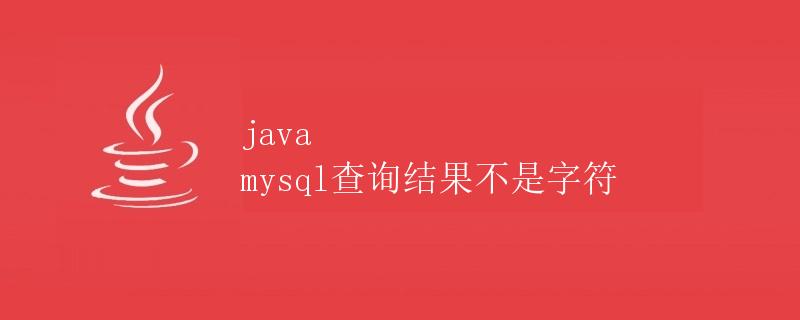 Java MySQL查询结果不是字符