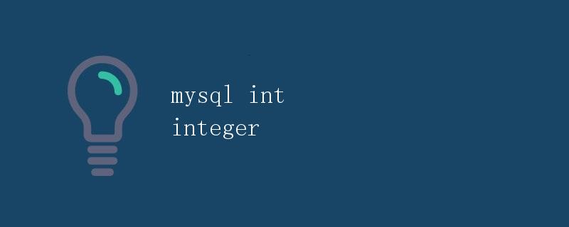 MySQL中的int与integer