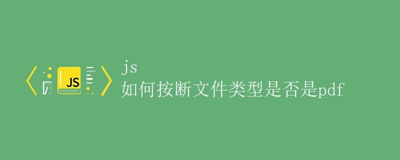 JS如何判断文件类型是否是pdf