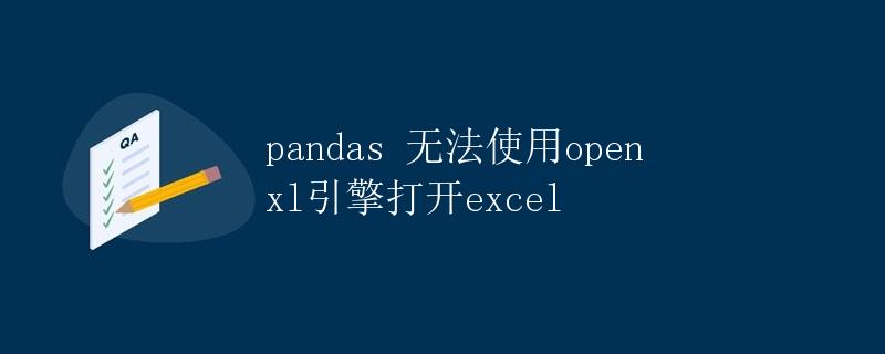 pandas 无法使用openxl引擎打开excel