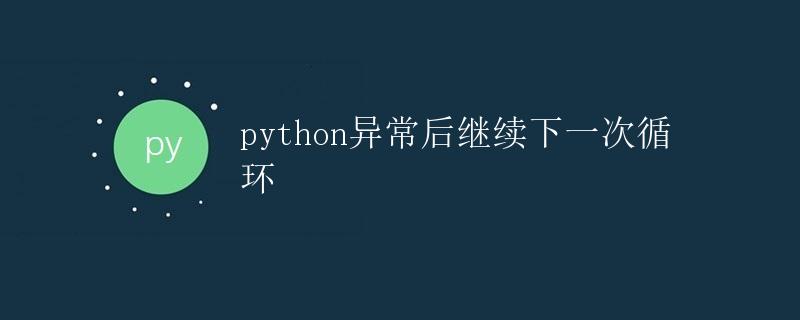 Python异常后继续下一次循环