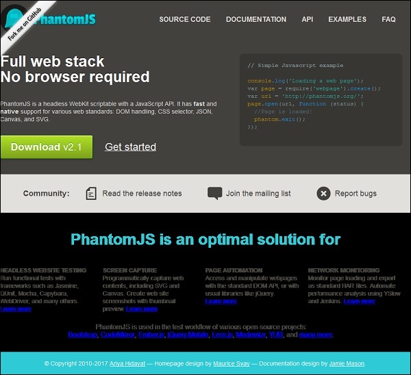 PhantomJS 屏幕截图