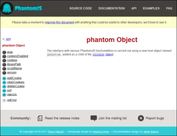 PhantomJS 示例