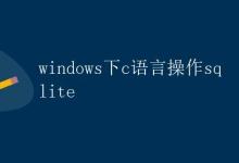 Windows下C语言操作SQLite|极客教程
