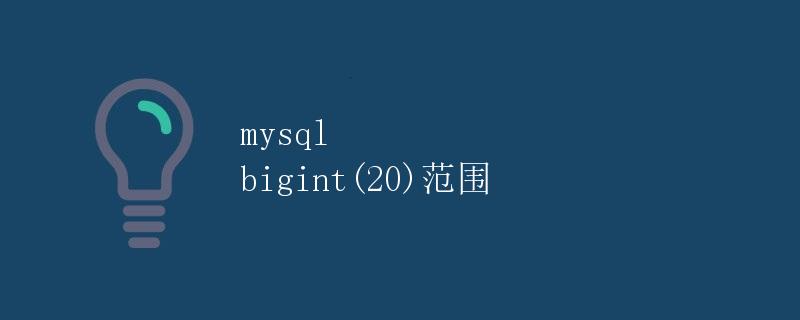 MySQL bigint(20)范围