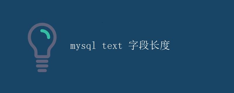 MySQL Text字段长度