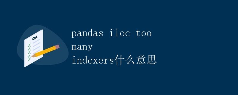 pandas iloc too many indexers什么意思