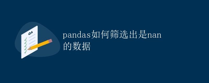 pandas如何筛选出是nan的数据