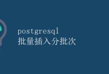 PostgreSQL批量插入分批次|极客教程