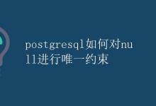 postgresql如何对null进行唯一约束|极客教程