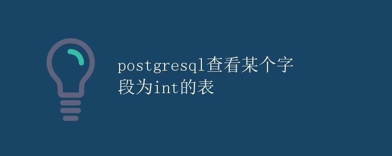 PostgreSQL查看某个字段为int的表