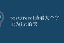 PostgreSQL查看某个字段为int的表|极客教程