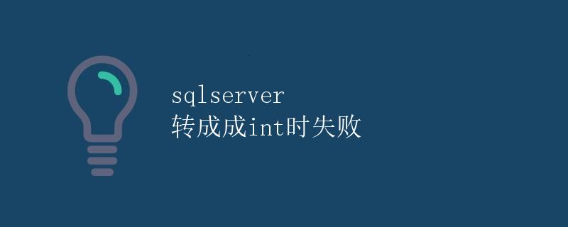 SQL Server转换成int时失败