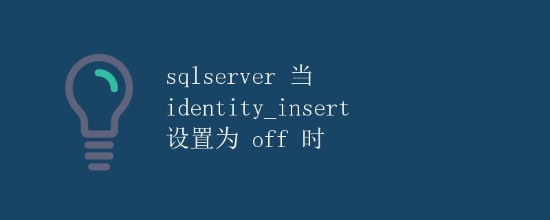 SQL Server 当 identity_insert 设置为 off 时