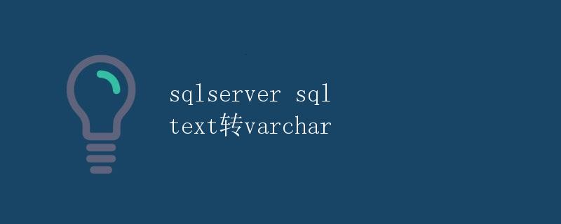 SQL Server SQL Text 转换为 Varchar