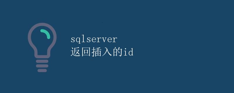 SQLServer返回插入的ID