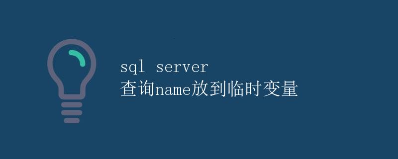 SQL Server查询name放到临时变量