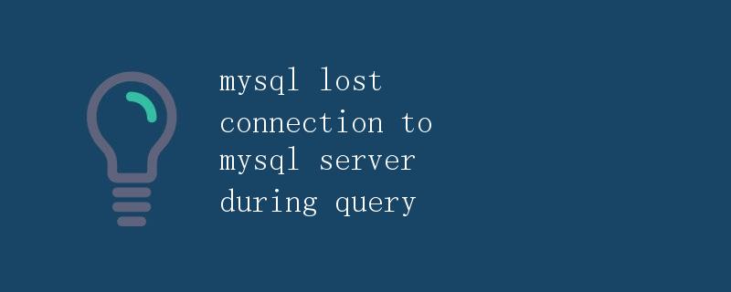 MySQL 在查询过程中丢失与服务器的连接