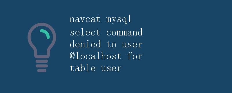 navcat mysql select command denied to user @localhost for table user