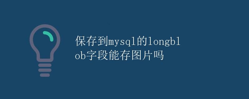 保存到MySQL的LongBlob字段能存图片吗