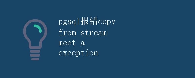 pgsql报错copy from stream meet a exception pgsql报错copy from stream meet a exception