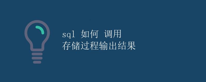 SQL 如何调用存储过程输出