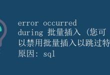 error occurred during 批量插入|极客教程