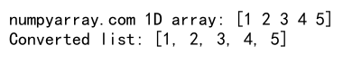 将 NumPy 数组转换为列表