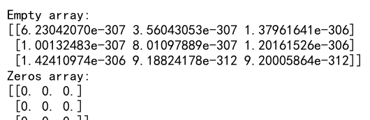 初始化一个空的 NumPy 数组