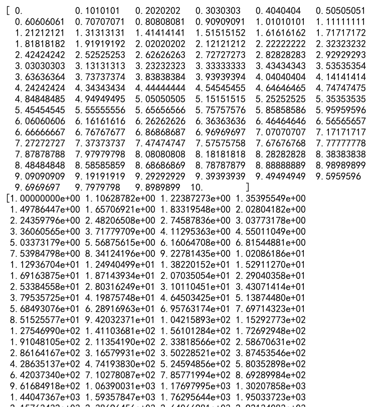 Numpy Linspace使用方法