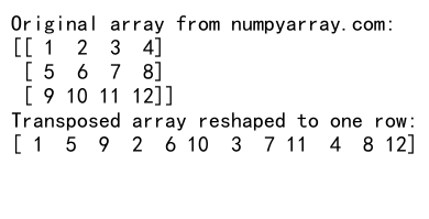 NumPy中如何使用reshape将数组转换为一行